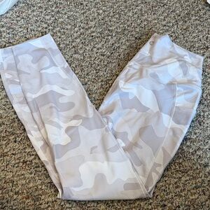 RBX Women's White and Gray Camouflage Leggings